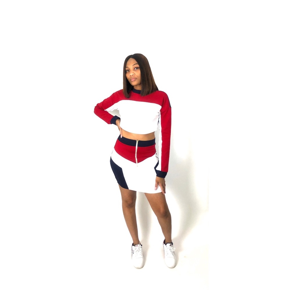Color block Two Piece Set